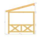 Bauplan Wand-Pergola 1 Querschnitt mit Bemaßung