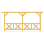 Bauplan Wand-Pergola 1 Seitenansicht mit Bemaßung
