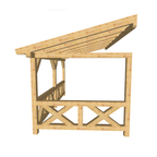 Bauplan Wand-Pergola 2 3D-Frontansicht