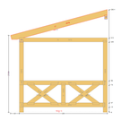 Bauplan Wand-Pergola 2 Querschnitt mit Bemaßung