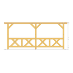 Bauplan Wand-Pergola 2 Seitenansicht mit Bemaßung