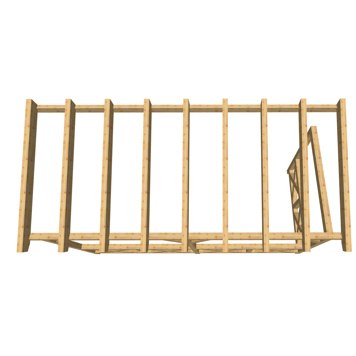 Bauplan Wand-Pergola 3 3D-Draufsicht