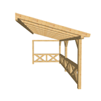 Bauplan Wand-Pergola 3 3D-Frontansicht