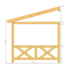 Bauplan Wand-Pergola 3 Querschnitt mit Bemaßung