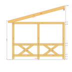 Bauplan Wand-Pergola 4 Querschnitt mit Bemaßung