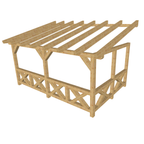 Bauplan Wand-Pergola 5 3D-Ansicht schräg von vorn