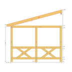 Bauplan Wand-Pergola 5 Querschnitt mit Bemaßung