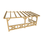 Bauplan Wand-Pergola 6 3D-Ansicht schräg von vorn