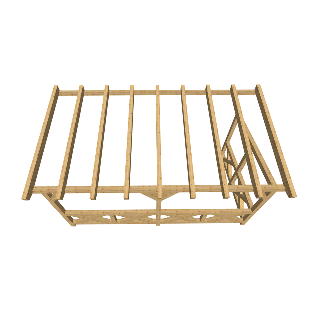 Bauplan Wand-Pergola 6 3D-Draufsicht