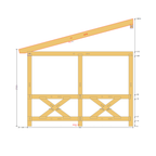 Bauplan Wand-Pergola 6 Querschnitt mit Bemaßung