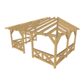 Bauplan Wand-Pergola 7 3D-Ansicht schräg von vorn