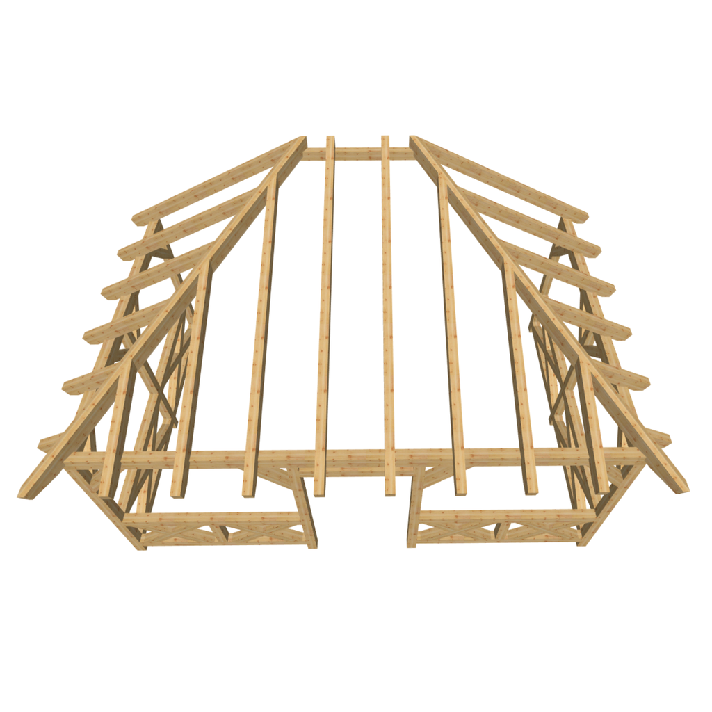Bauplan Wand-Pergola 7 3D-Draufsicht