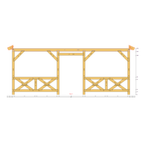 Bauplan Wand-Pergola 7 Seitenansicht mit Bemaßung