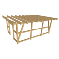 Bauplan Wand-Pergola 8 3D-Ansicht schräg von vorn