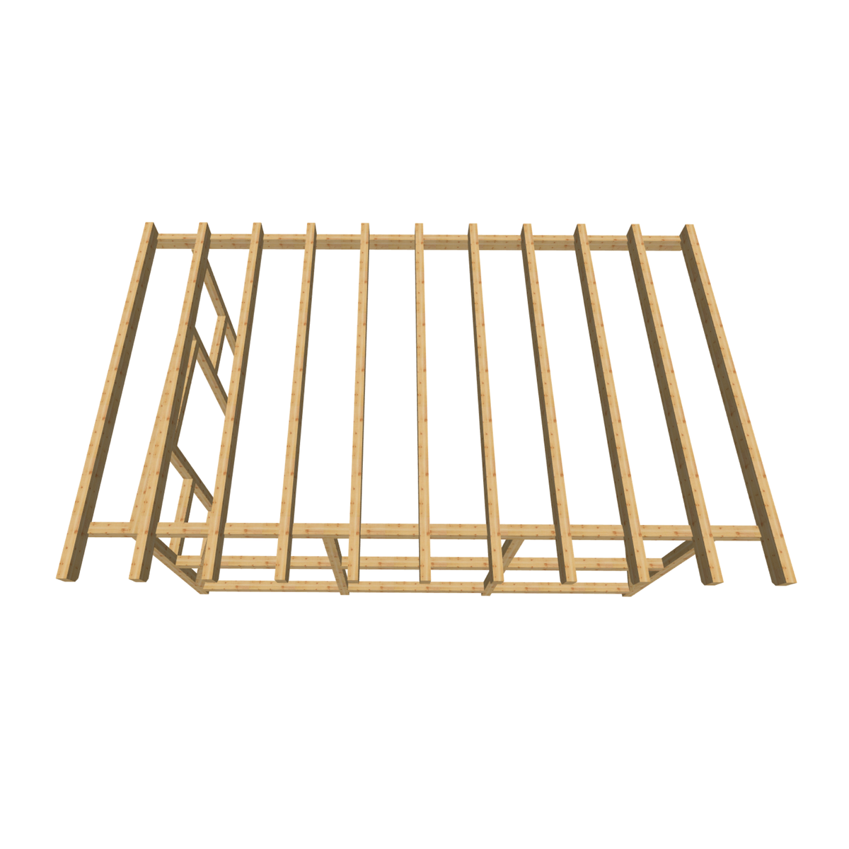 Bauplan Wand-Pergola 8 3D-Draufsicht