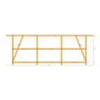Bauplan Wand-Pergola 8 Seitenansicht mit Bemaßung