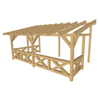 Bauplan Wand-Pergola 9 3D-Ansicht schräg von vorn